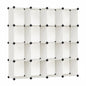 SONGMICS Cube Storage Organizer, Set of 16 Plastic Cubes, Closet Organizers and Storage, Room Organization, Bedroom Living Room, 12.2 x 48.4 x 48.4 Inches, Rustic Brown ULPC442A01