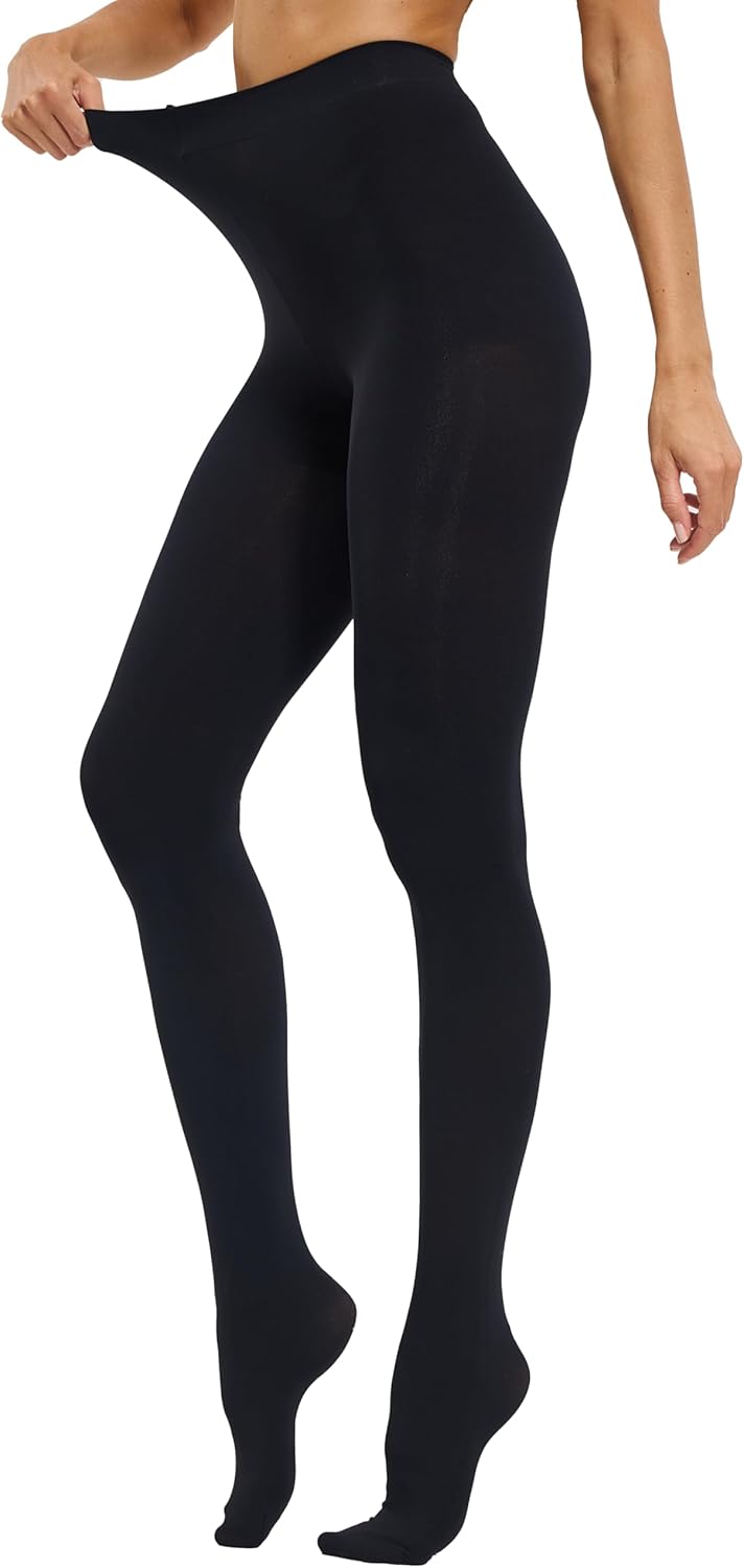 CozyWow Damen Laufmaschenresistente Strumpfhose 80 Denier Hoher Bund Semi-Blickdicht Weich und Elastisch