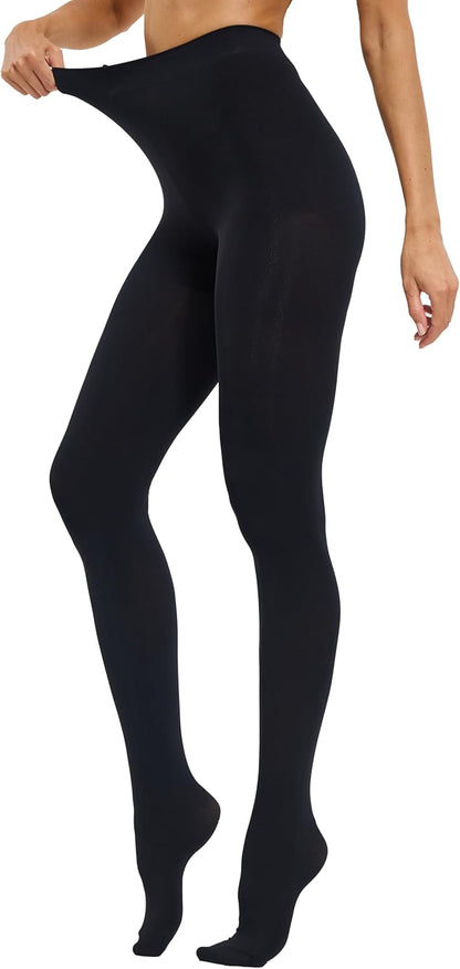 CozyWow Damen Laufmaschenresistente Strumpfhose 80 Denier Hoher Bund Semi-Blickdicht Weich und Elastisch