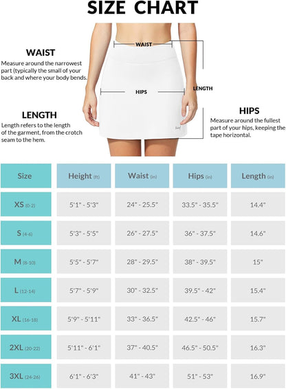 baleaf Damen Tennis Golf Röcke Skorts mit Shorts Laufsport Stretch Athletic mit Innentaschen