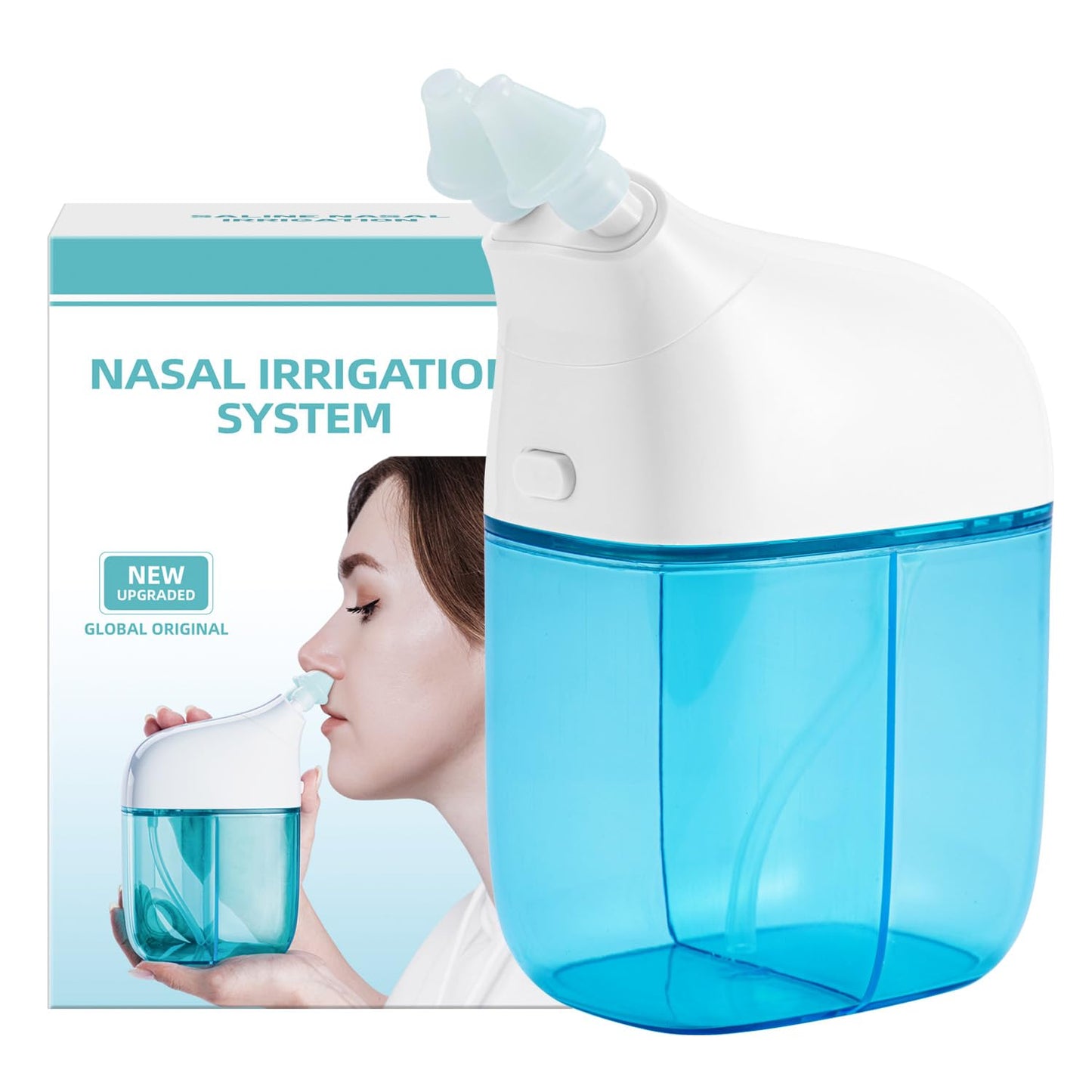 Nasal Irrigation System, Nasal Rinse Machine, Sinus Rinse Machine, Sinus Cleaner Machine with Water Tank & Waste Collection Tank - Nose Cleaner for Sinus,SinusAdult,Allergy Relief - Blue