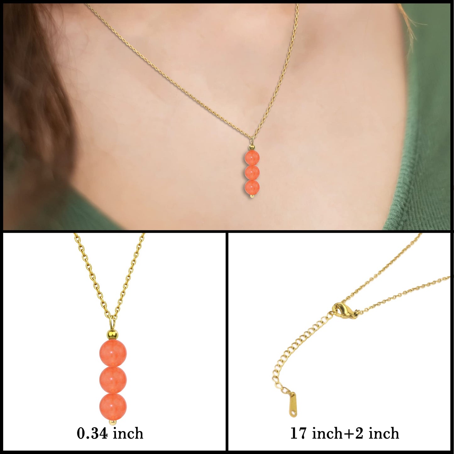 SmileBelle Schwarzer Turmalin Halsketten für Frauen, Schutz und Heilung Spirituelle Kristall Halsketten, Oktober Geburtsstein Halskette Schwarzer Turmalin Schmuck für Frauen Teenager Mädchen als Geburtstagsgeschenke