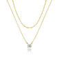 Tewiky Dainty 14k Gold Plated/Silver Cubic Zirconia Necklaces for Women, Simple CZ Jewelry Necklaces Trendy Gifts