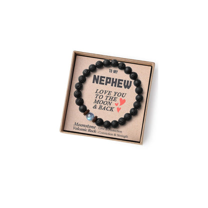 THEMEROL Handmade Gifts for Boys/Men-Love/Strength-Natural Gemstone Bracelet for Son Grandson Dad Boyfriend Husband Brother Nephew Uncle