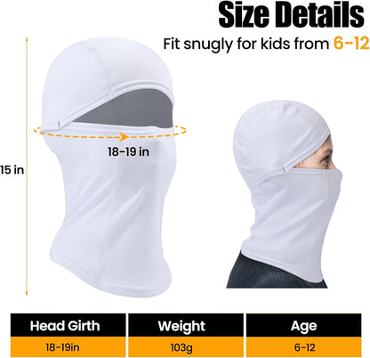 Kinder Sturmhaube Skimaske Kinder Schal Kinder Fleece Nackenwärmer Kälteschutz Gesichtsmaske für Jungen Mädchen Schwarz