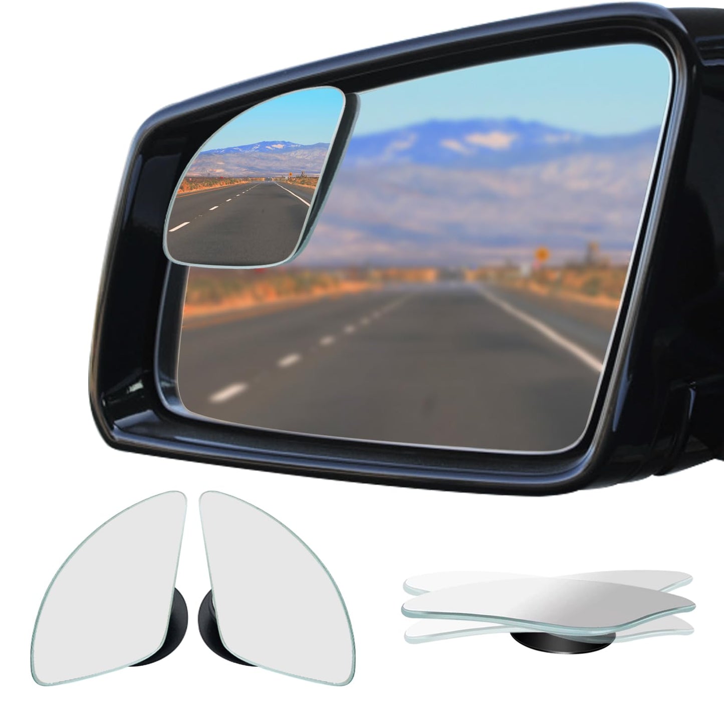 Ampper Blind Spot Mirror, 2" Round HD Glass Frameless Convex Rear View Mirror, Pack of 2