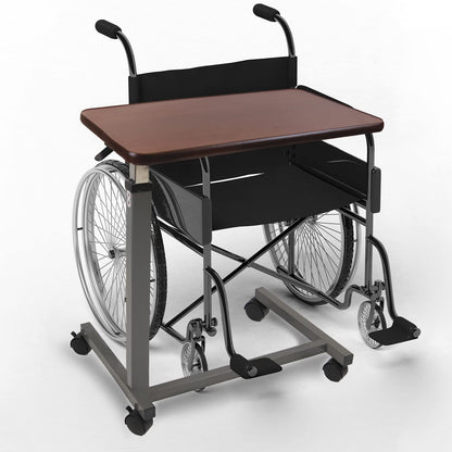 Vaunn Medical Cart Pneumatic Adjustable Overbed Table with Wheels – Rolling Bedside Table for Hospital, Portable Standing Cart & Laptop Desk for Bed, Couch, Wheelchair