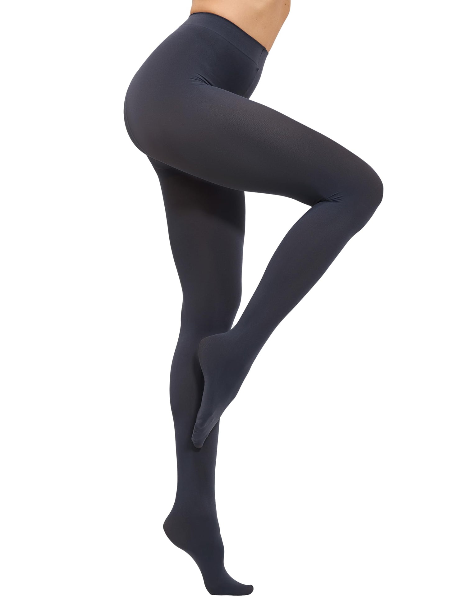 CozyWow Damen Laufmaschenresistente Strumpfhose 80 Denier Hoher Bund Semi-Blickdicht Weich und Elastisch