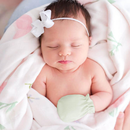 BQUBO Baby Fäustlinge Kratzschutz Handschuhe aus Baumwolle mit elastischem Bündchen Hypoallergen für Neugeborene und Babys von 0-6 Monaten Jungen und Mädchen