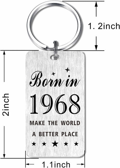 Gezxin Happy Birthday Schlüsselanhänger Geschenke für Frauen Männer - Personalisierter Edelstahl Geburtstagsschlüsselanhänger - Mach die Welt zu einem besseren Ort