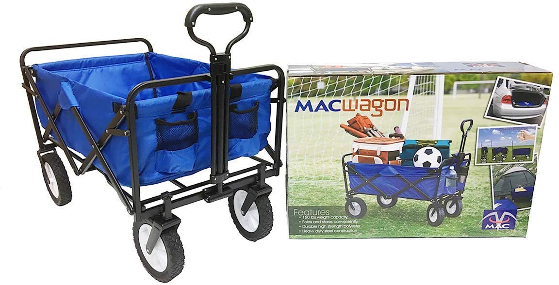 Mac Sports Collapsible Folding Outdoor Utility Wagon, Black