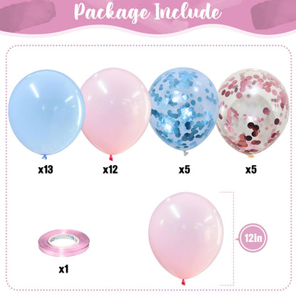 Pastellrosa und lilafarbene Ballons, 12-Zoll-Metallic-Lila-Flieder-Pink-Konfetti-Ballon-Set für Mädchen, Frauen, Kpop, Schmetterling-Geburtstag, Babyparty, Brautparty, Hochzeit, Prinzessin, Disco, Musikparty-Dekorationen