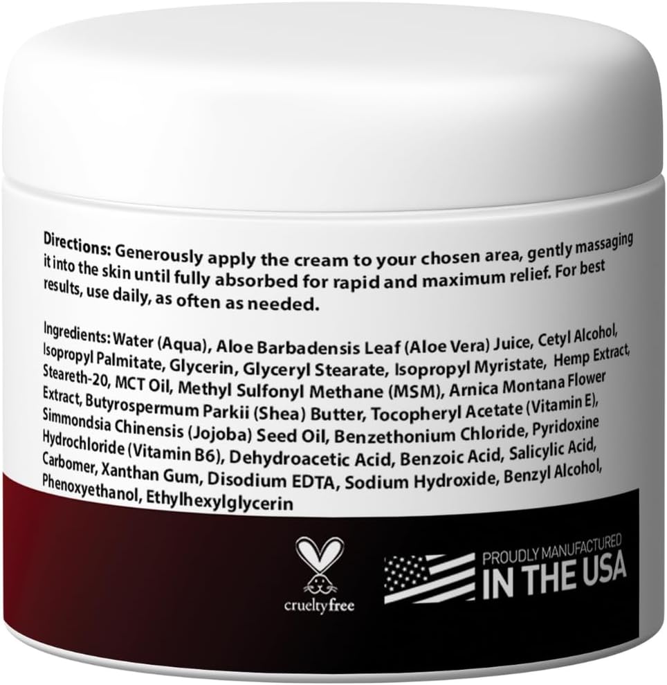 Medical Miracles Hemp Cream 1000mg – 4oz Topical Skin Cream – Fast-Absorbing, Non-Greasy Moisturizer – Premium Hemp Extract Formula for Daily Use