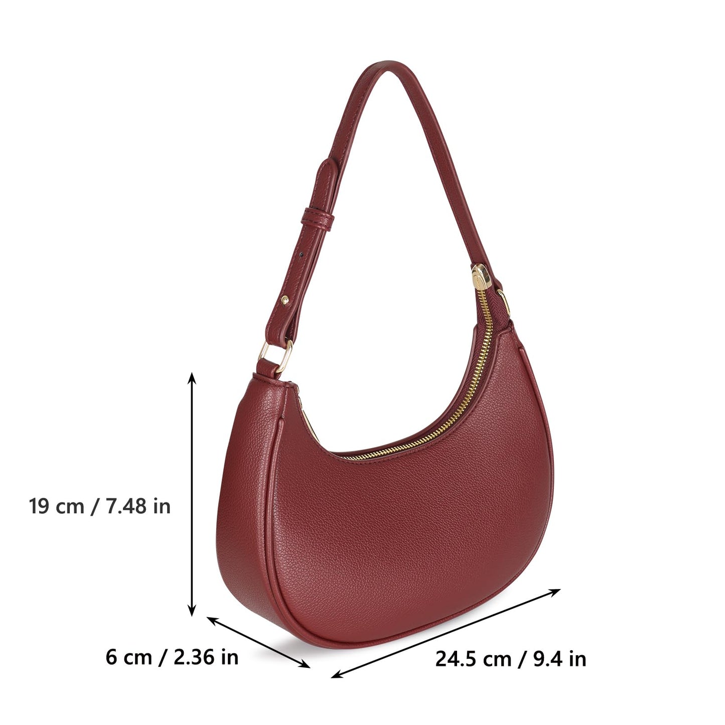 Barabum Kleine Umhängetasche für Damen, halbmondförmige Geldbörse, Y2K Trend Clutch Handtaschen