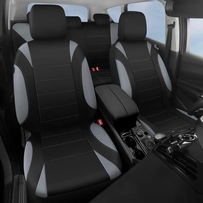 CAR Pass Neoprene Waterproof Two Front Car Seat Covers Set- Universal Fit for Vehicles, Airbag Compatiable(Black)