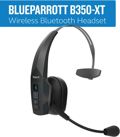 BlueParrott B350-XT Noise Cancelling Bluetooth Headset – Updated Design with Industry Leading Sound and Improved Comfort, Hands-Free Headset with Expanded Wireless Range and IP54-Rated Protection