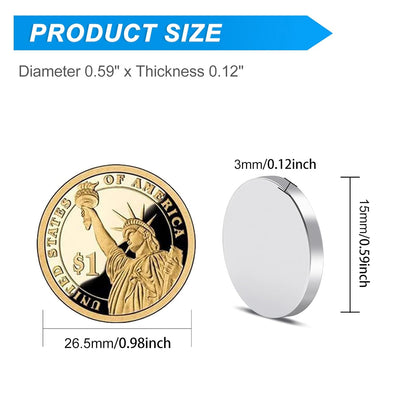 TRYMAG Klein 10x3mm 50 Stück Seltenerdmagnete, 50 Stück Winzige Runde Kühlschrankmagnete für Whiteboard, Kühlschrank, DIY, Küche, Büro
