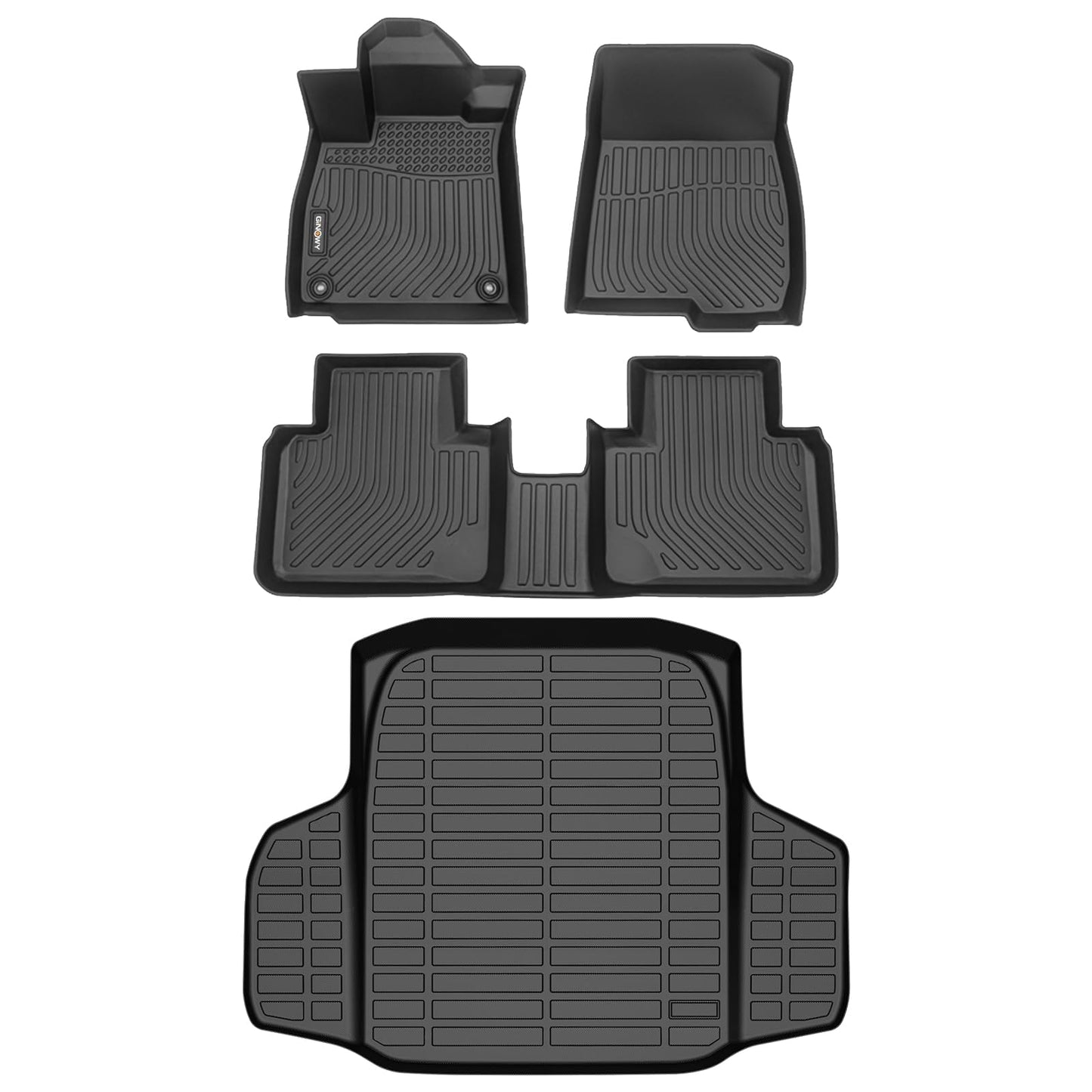 GINOWY-Floor Mats for Toyota 4Runner 1996-2002,1st+2nd Row,TPE All Weather Car Mats Custom Fit Rubber Floor Liners Car Accessories for Toyota 4Runner