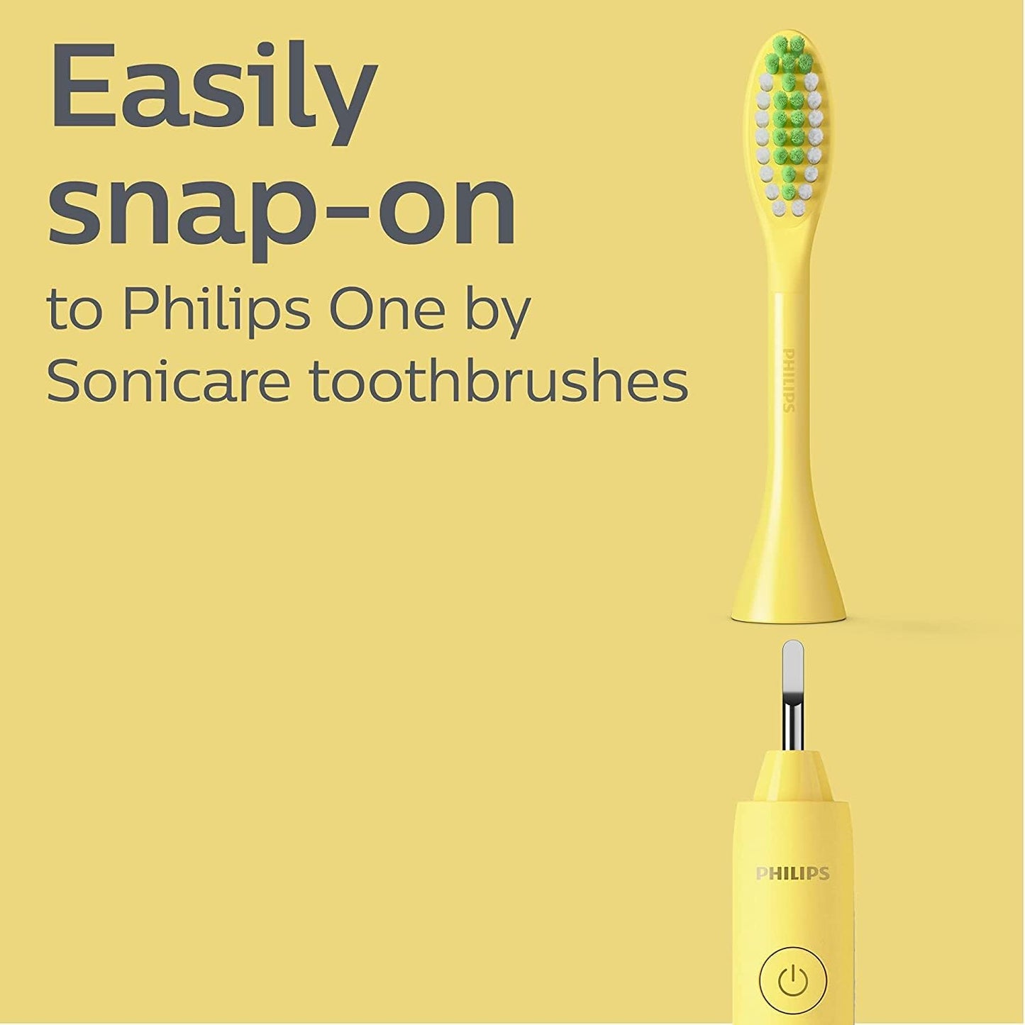 Philips One by Sonicare Ersatzbürstenköpfe, 2er-Pack, Schwarz, Kompatibel mit Philips One elektrische Zahnbürste, BH1022/06