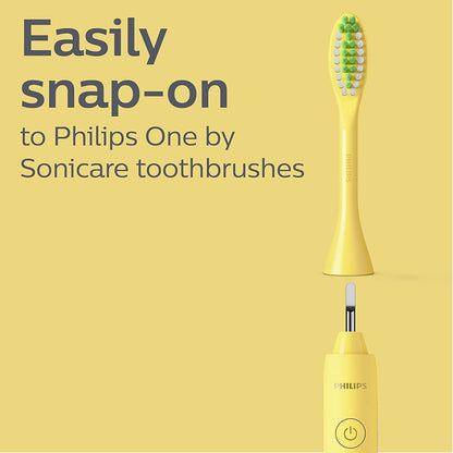 Philips One by Sonicare Ersatzbürstenköpfe, 2er-Pack, Schwarz, Kompatibel mit Philips One elektrische Zahnbürste, BH1022/06