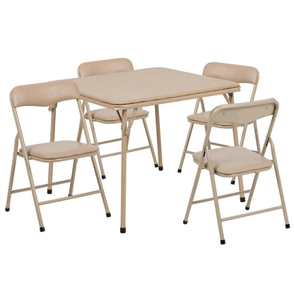Flash Furniture Mindy Kids 5-Piece Folding Table and Chairs Set for Daycare and Classrooms, Children's Activity Table and Chairs Set, Black