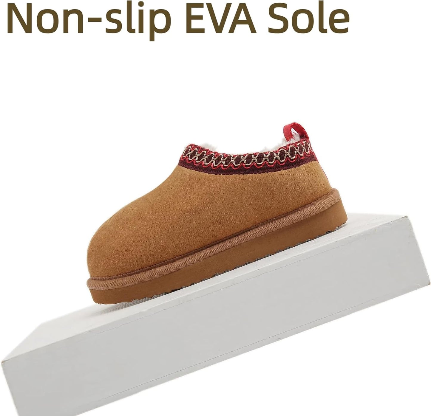 SMajong Kinder Hausschuhe Plüsch Warm Mädchen Flauschige Hausschuhe Jungen Plateau Pantoffeln Slip-on Schuhe Winter Innen Außen