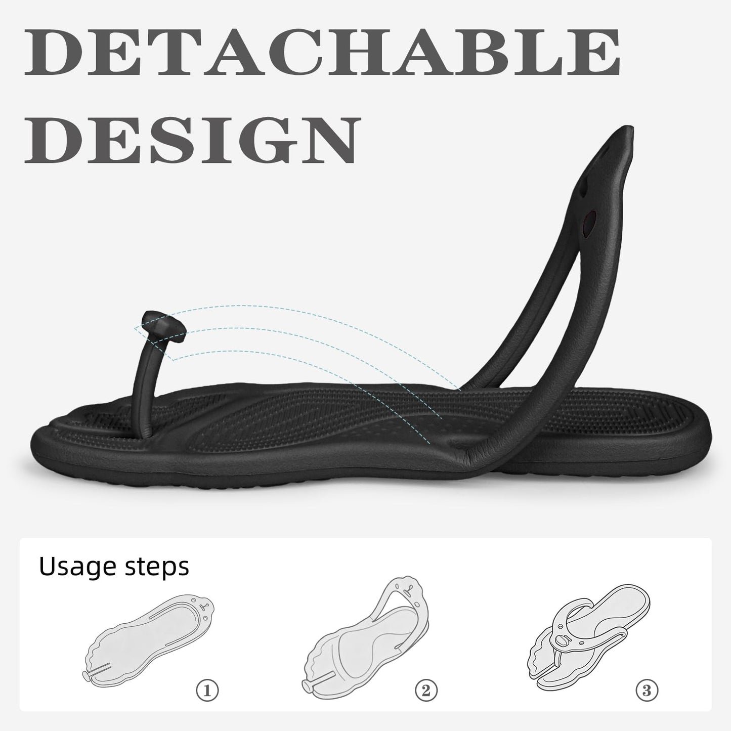 Rosoz Flip Flops for Women Men Foldable Travel Slippers Lightweight Shower Shoes Non-Slip Quick-Dry Bathroom Camp Beach Sandals