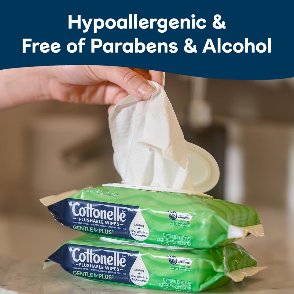 Cottonelle Fresh Care Feuchte Toilettentücher, Erfrischungstücher für Erwachsene, 4 Spenderboxen, 42 Tücher pro Box (insgesamt 168 Tücher), Verpackung kann variieren