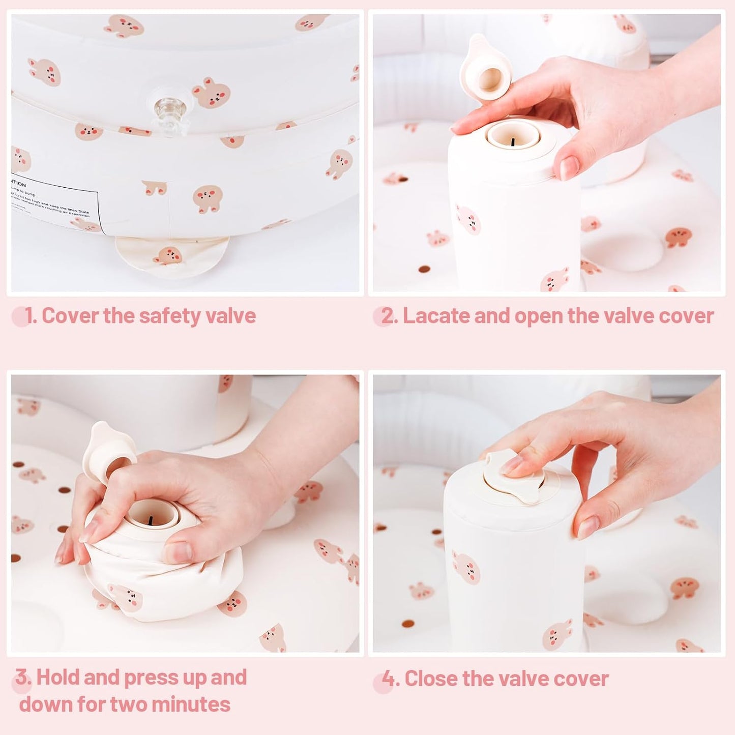 Aufblasbarer Babysitz, aufblasbarer Babystuhl für Babys ab 3 Monaten, aufblasbarer Sommerstuhl mit integrierter Luftpumpe, Baby-Bodensitz zum Sitzenlernen, Spielen, Campen, Orange