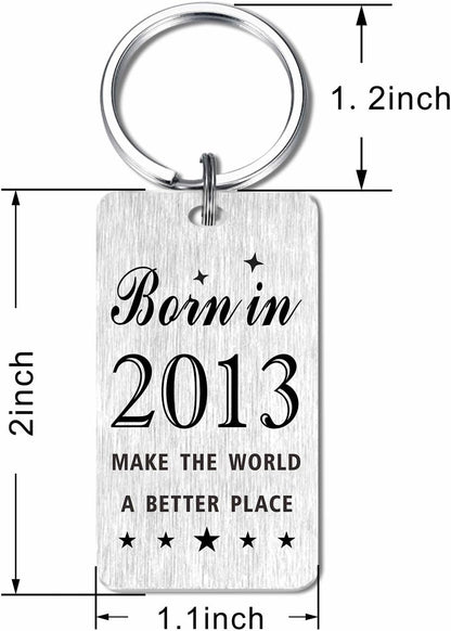 Gezxin Happy Birthday Schlüsselanhänger Geschenke für Frauen Männer - Personalisierter Edelstahl Geburtstagsschlüsselanhänger - Mach die Welt zu einem besseren Ort