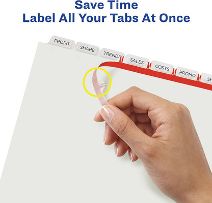 Avery Index Maker Paper Dividers with Print & Apply Label Sheets, 8 Tabs, White, 25 Sets/Pack (11447)