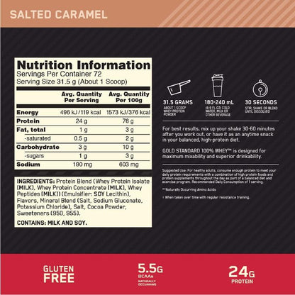 OPTIMUM NUTRITION Gold Standard 100% Whey Protein Powder, Double Rich Chocolate, 2.27kg - [packaging may vary]