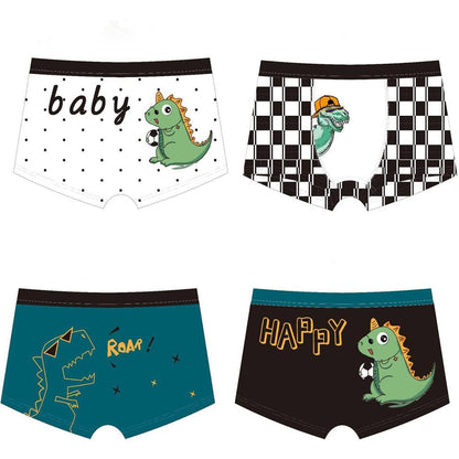 JackLoveBriefs Jungen Baumwoll-Boxershorts Dinosaurier Eisbär Kleinkind Kinder Unterwäsche 12er-Pack, 3-5 Jahre, Blau, Größe: M