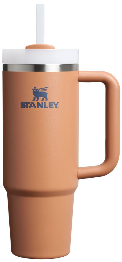 Stanley Quencher H2.0 Tumbler with Handle and Straw 40 oz | Flowstate 3-Position Lid | Cup Holder Compatible for Travel | Insulated Stainless Steel Cup | BPA-Free | Almond Rose