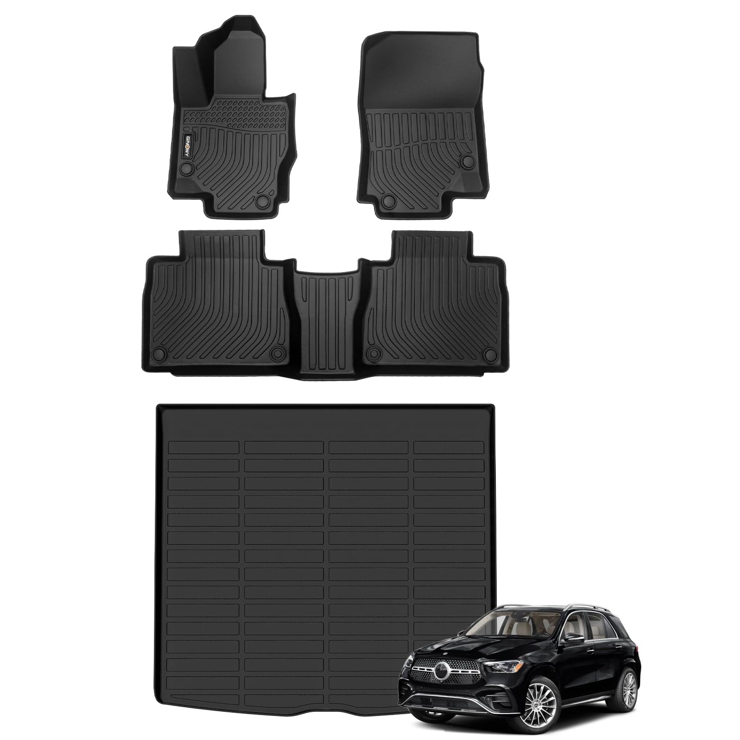 GINOWY-Floor Mats for Toyota 4Runner 1996-2002,1st+2nd Row,TPE All Weather Car Mats Custom Fit Rubber Floor Liners Car Accessories for Toyota 4Runner
