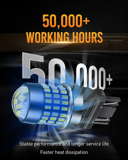 LUYED 3157 LED Bulbs Reverse Light Xenon White 1800 Lumens Super Bright 78 SMD 3056 3156 3057 4157 LED Bulbs,Used for Back Up Reverse Lights,Brake Lights,Tail Lights,Turn Signal Lights,Pack of 2