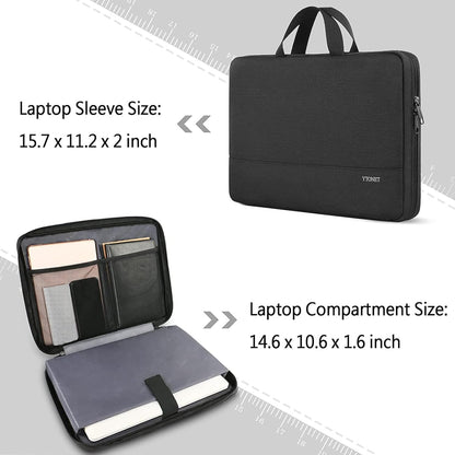 Funda para portátil Ytonet, bolsa para portátil TSA de 15.6 pulgadas, funda para portátil resistente al agua, bolsa de transporte para ordenador compatible con portátiles Lenovo, HP, Dell, Asus, regalos para hombres y mujeres, gris