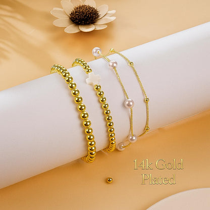 PEALICIOUS 2 STÜCK Gold Armmanschette für Damen, Arm Cuff Gold Minimalistisches Oberarmarmband für Mädchen, Stapelbare Armbandmanschetten, Verstellbare Armreifen Offen als Boho Valentinstag Schmuck Strand Sommer Geschenke