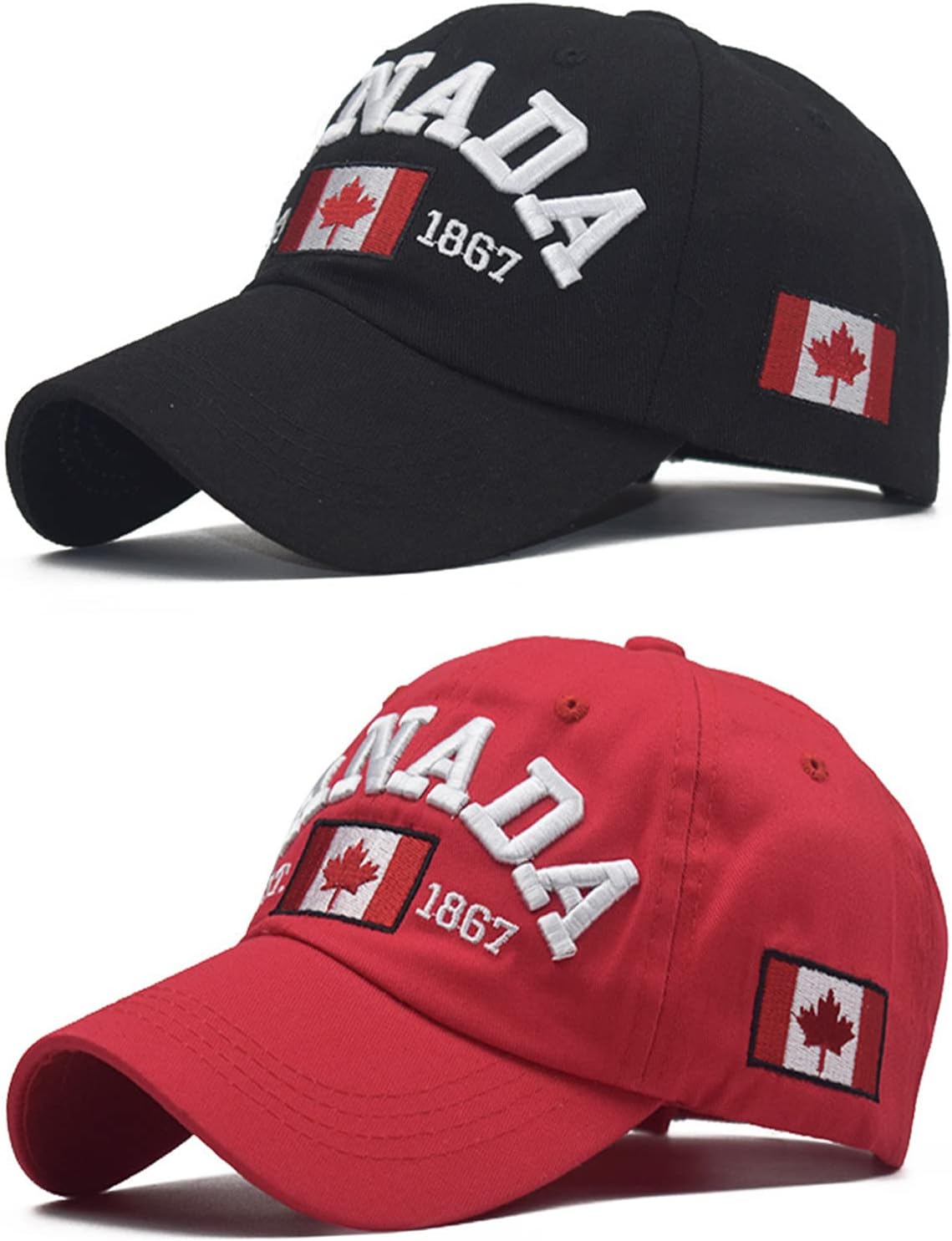 2 PCS Canada Baseball Cap Canada Souvenirs Adjustable Hats Gifts for Men Women
