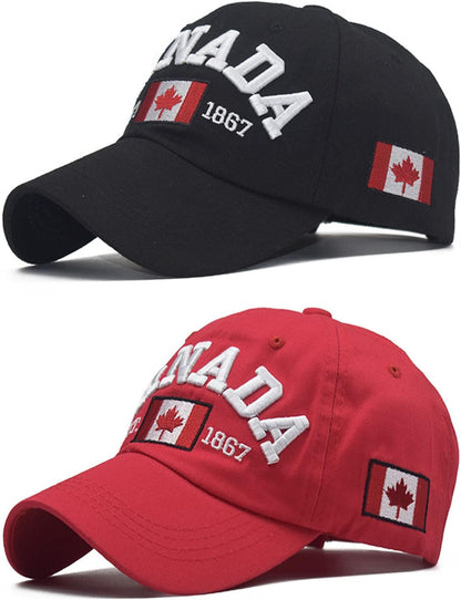 2 PCS Canada Baseball Cap Canada Souvenirs Adjustable Hats Gifts for Men Women