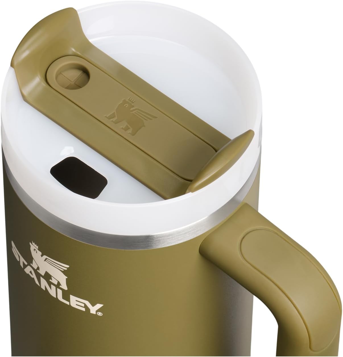 Vaso Stanley Quencher H2.0 con asa y pajita de 40 oz | Tapa Flowstate de 3 posiciones | Compatible con portavasos para viajes | Vaso térmico de acero inoxidable | Sin BPA | Arándano