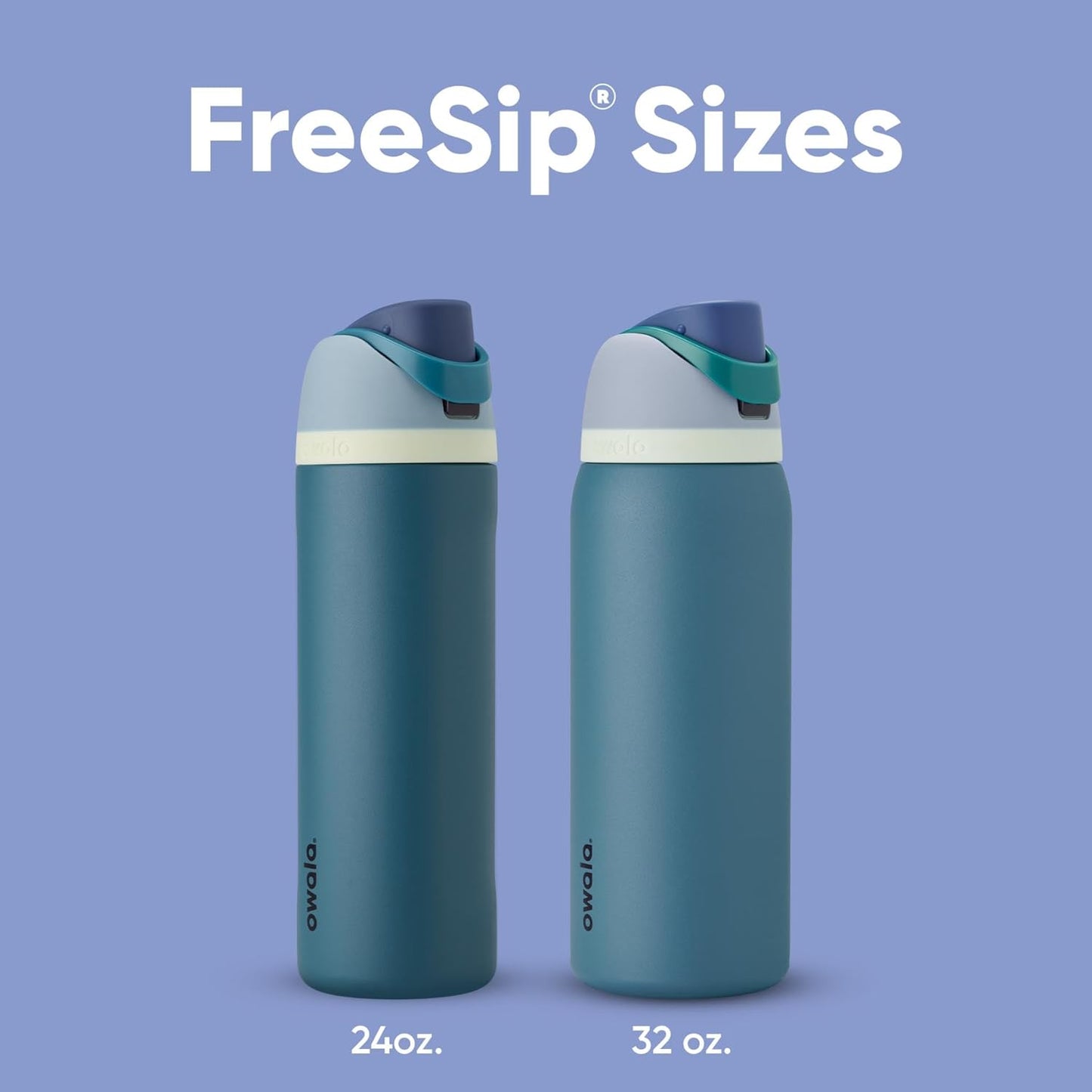 Owala FreeSip Isolierte Edelstahl-Wasserflasche mit Strohhalm für Sport und Reisen, BPA-frei, 710 ml, Shy Marshmallow