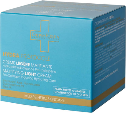 DERMEDEN DermEden Laboratories - Light Mattifying Face Cream - 50 ml - Pro-Collagen inducing treatment - Advanced Anti-aging Moisturizer - Mattifying - Effectiveness tested - French manufacturing