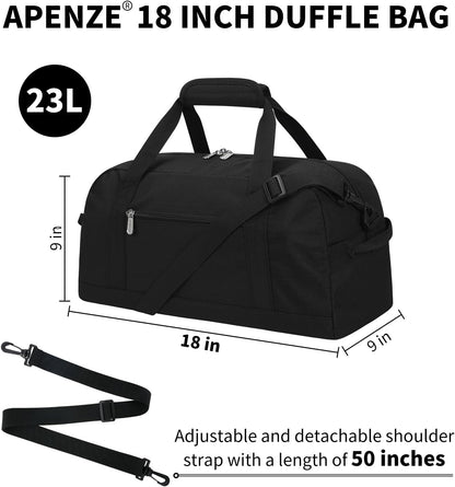 Kleine Sporttasche 18 Zoll Handgepäck Reisetasche für Wochenendtrips Sport-Schwarz