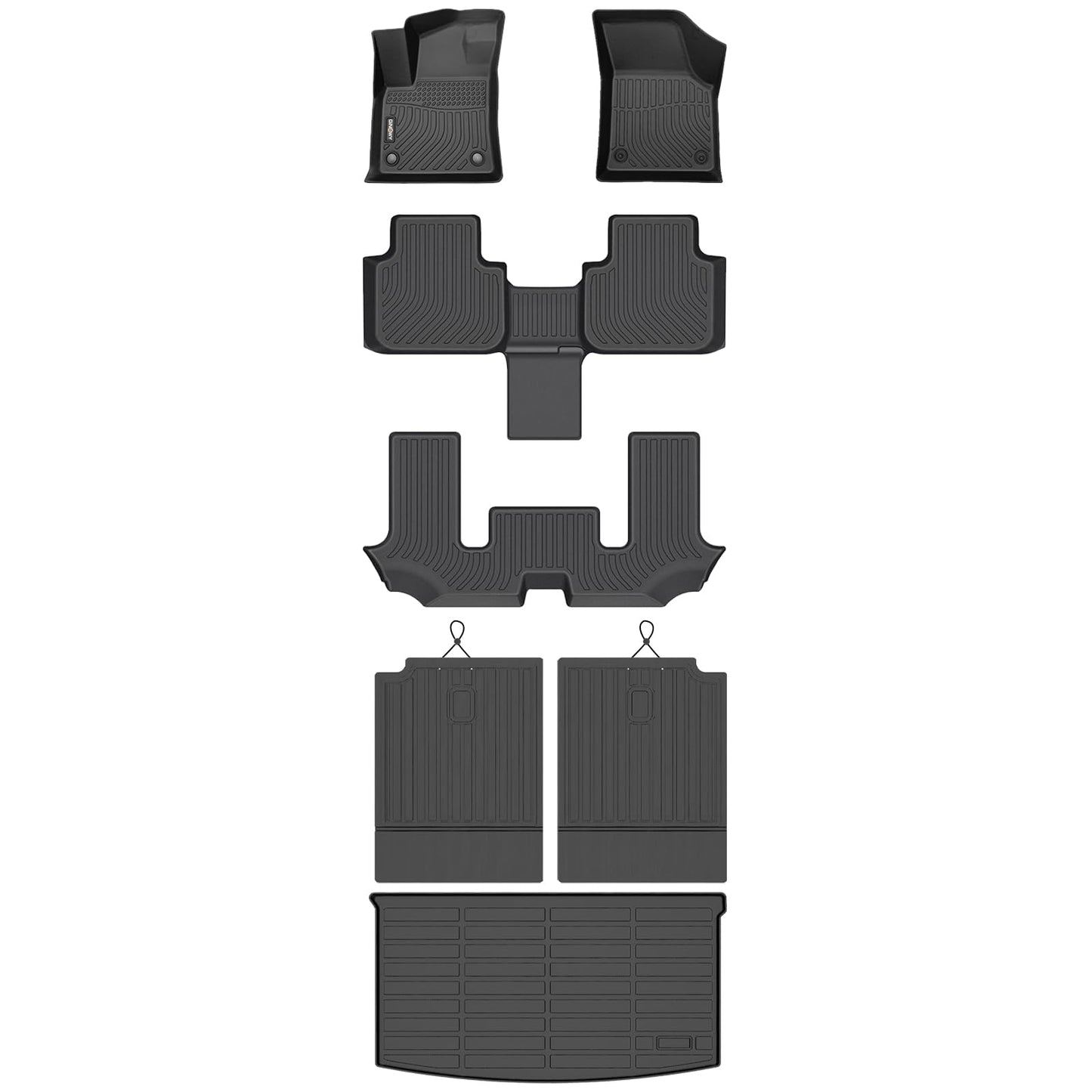 GINOWY-Floor Mats for Toyota 4Runner 1996-2002,1st+2nd Row,TPE All Weather Car Mats Custom Fit Rubber Floor Liners Car Accessories for Toyota 4Runner