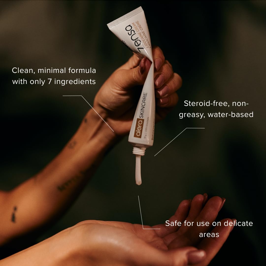 Zensa Tattoo Betäubungscreme 5 % Lidocain, sicher auf verletzter Haut | schnell wirkende Schmerzlinderung für Tattoos, Microneedling, Waxing, Injektionen | vegan, steroidfrei, professionelle Qualität | beste Tattoo Betäubungscreme 1 Oz (DIN 02449684)