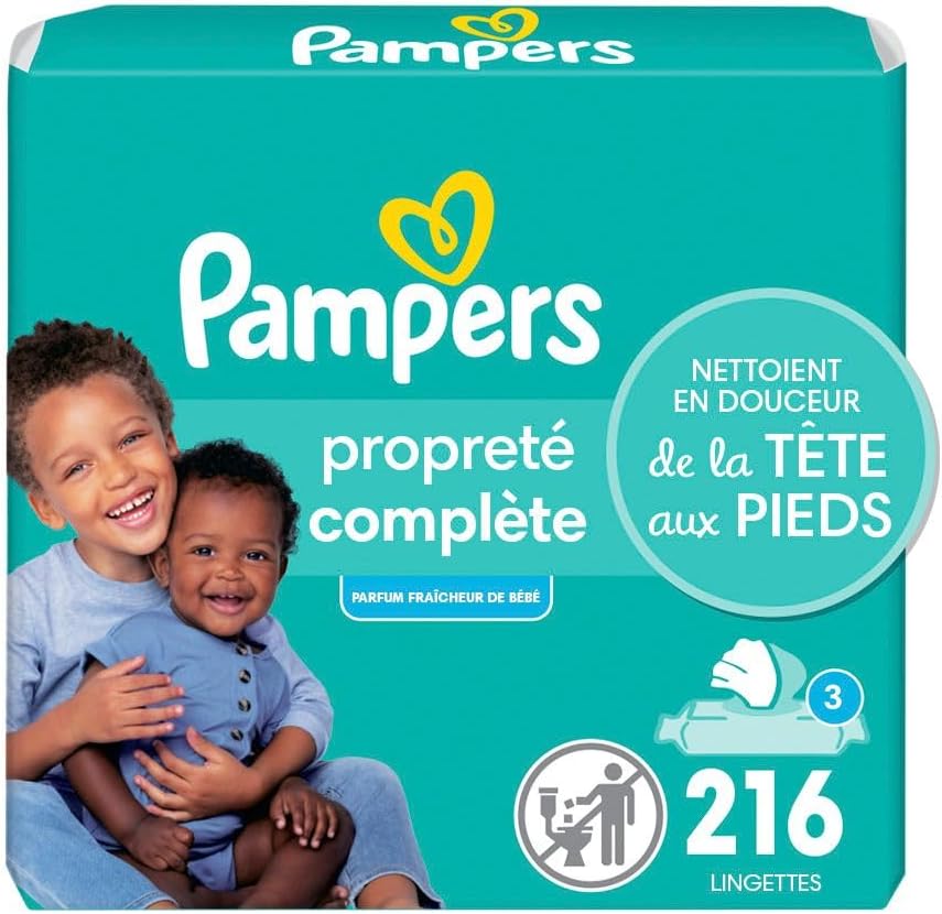Pampers Complete Clean Baby Wipes - Fresh Scent 3X Pop-Top Packs 216 Count