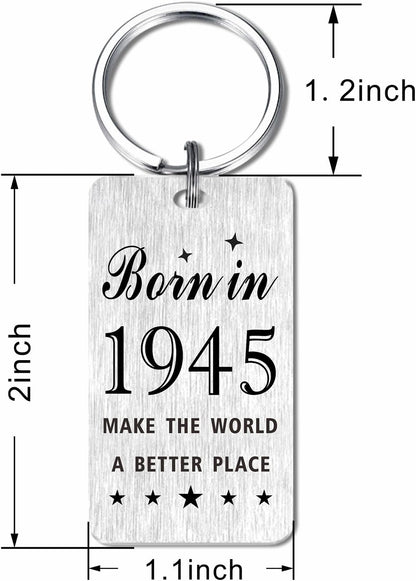 Gezxin Happy Birthday Schlüsselanhänger Geschenke für Frauen Männer - Personalisierter Edelstahl Geburtstagsschlüsselanhänger - Mach die Welt zu einem besseren Ort