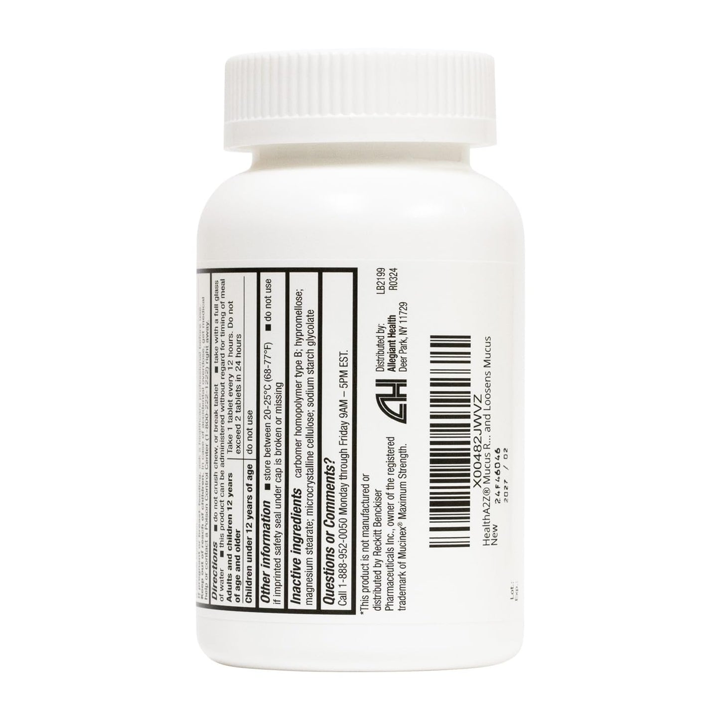 HealthA2Z® Mucus Relief | Guaifenesin 1200 mg | 100 Tablets | 12 Hour | Expectorant | Relieves Chest Congestion | Thins and Loosens Mucus (100 Tablets) (Pack of 2)