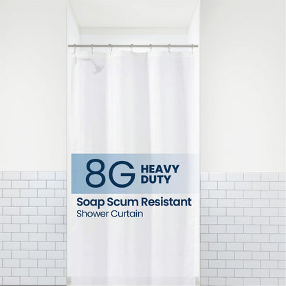 LiBa PEVA 8G Bathroom Shower Curtain Liner, 72" W x 72" H, Frosted, 8G Heavy Duty Waterproof Shower Curtain Liner
